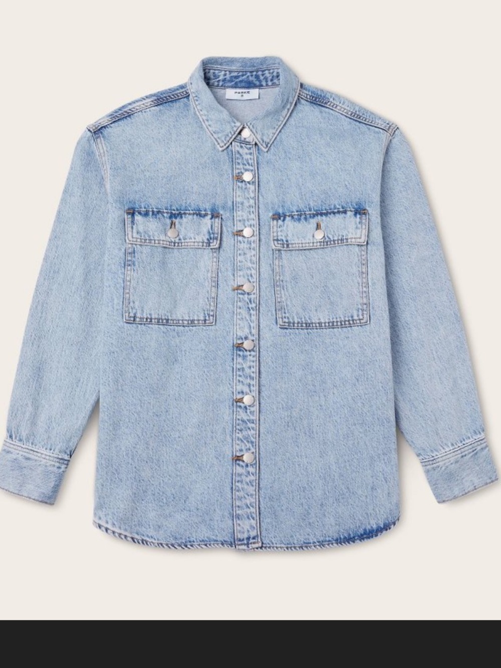 Parke x Target Women's Long Sleeve Denim Shacket - light M